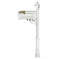 Lewiston Mailbox System with Post Ornate Base & Horsehead Finial, White LM-701-LPST-WHT
